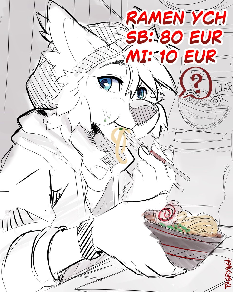 🔥🍜RAMEN YCH🍜🔥 What do you mean you don’t like ramen ?! SB : 80 MI: 10 ANY GENDER/SPECIES ends: Sunday 8 EET. ‼️BID under the last person in the chain ‼️