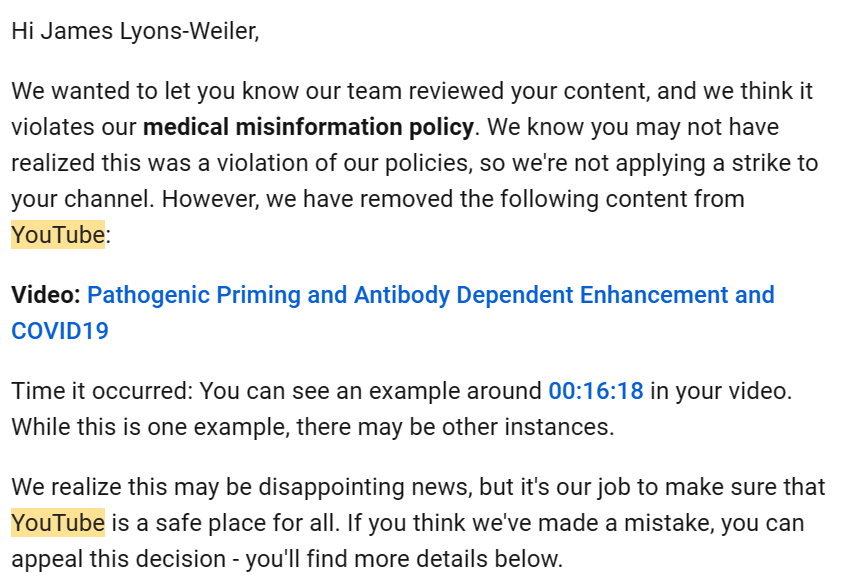 lifebiomedguru's tweet image. #YouTubeCensors - @YouTube does not want you to know about #PathogenicPriming, which means, of course, you should definitely want to learn all you can about #PathogenicPriming.  Please RT this and tell @YouTube you're done with their censorship.  @elonmusk @P_McCulloughMD