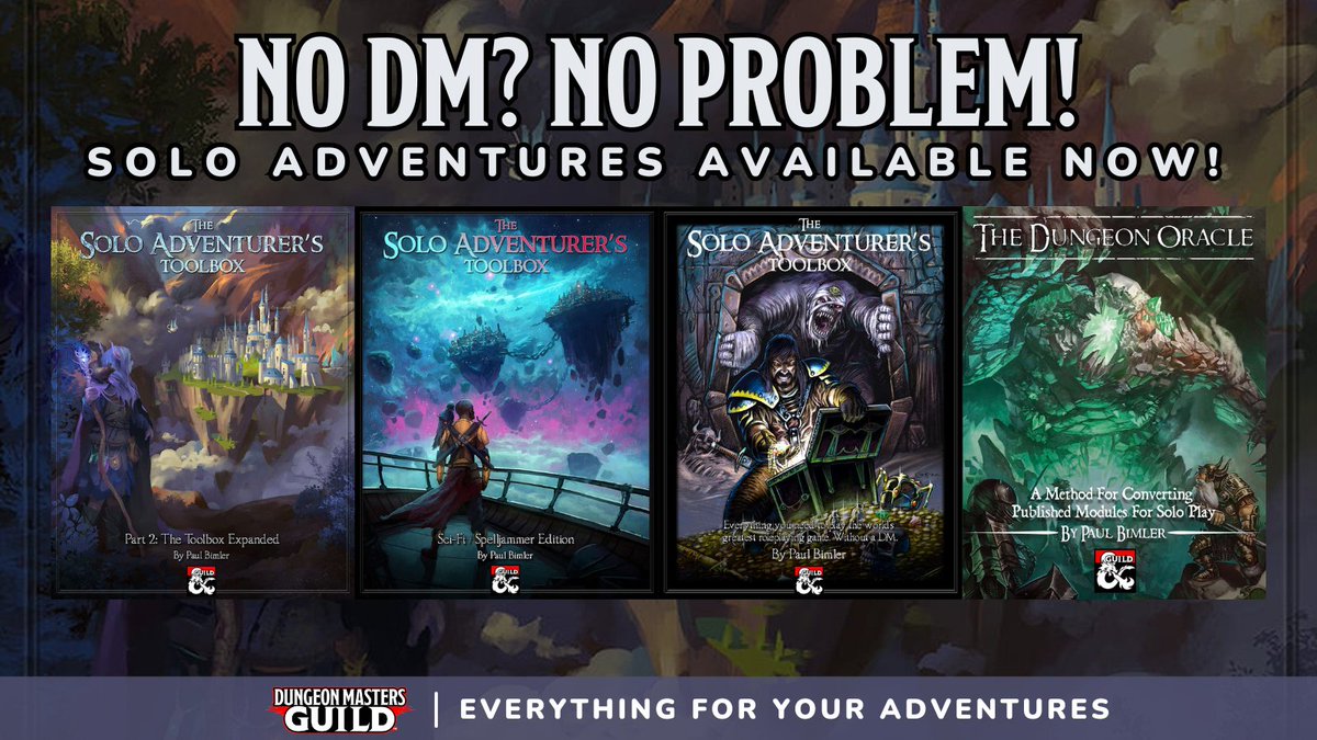 Want to travel in a world where the fall of the dice can make things appear randomly?
The Solo Adventurer’s Toolbox series is available now!

Get 'em here: tinyurl.com/yrfs3xxv

#dnd5e #dungeonsanddragons