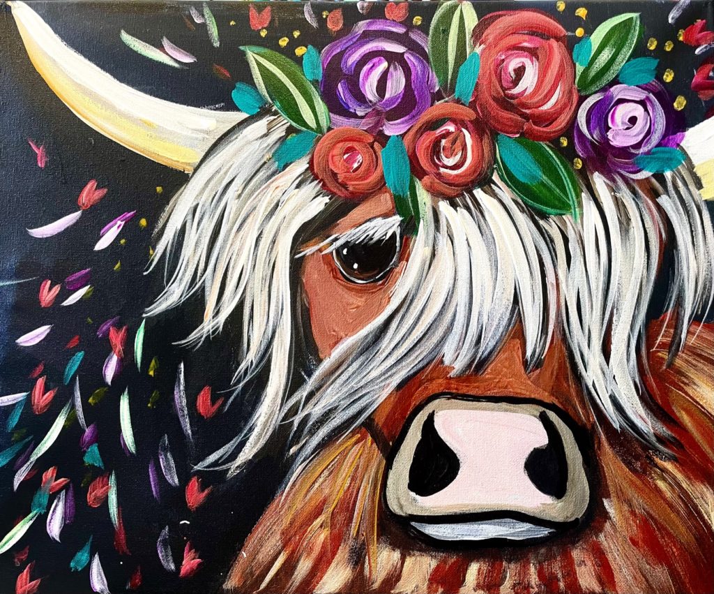 5/2 – Highland Cow Class! – 6:30pm $38 *Food Truck Night* kellyjodesignsbywine.com/events/5-2-hig… via @kjdbywine #HighlandCow #SipandPaint #NewMexico #Albuquerque #PaintNight #DateNight #ThirstyThursday #FoodTruck #LosRanchos