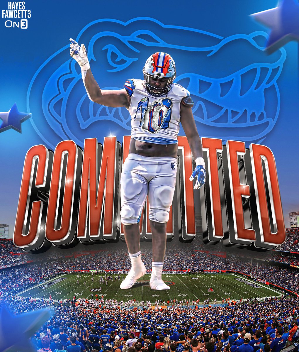 BREAKING: Class of 2025 DL Jeramiah McCloud has Committed to Florida, he tells me for @on3recruits The 6’4 300 DL from Havana, FL was previously Committed to Mississippi State “I know I’m the motivation they see me they see a hero ✈️” on3.com/db/jeramiah-mc…