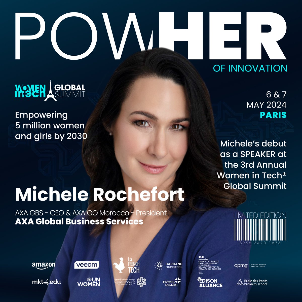 🎉Join us at the Women in Tech® Global Summit, where we’ll be unpacking and admiring the PowHER of Innovation as this year’s theme!💃🔥🔥 Meet our speaker Michele Rochefort, President of Axa Global Business Services. Link: lnkd.in/dJrvNNJu #WITGS24 #PowHER