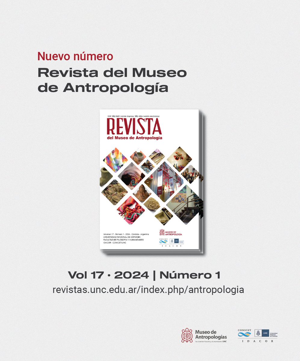 #AccesoAbierto ¡Salió un nuevo número de la Revista del Museo de Antropologías UNC! @museoantropo 

📕Coordinada  y editada por investigadoras e investigadores del Instituto de Antropología de Córdoba @idacorconicet 

👉revistas.unc.edu.ar/index.php/antr…