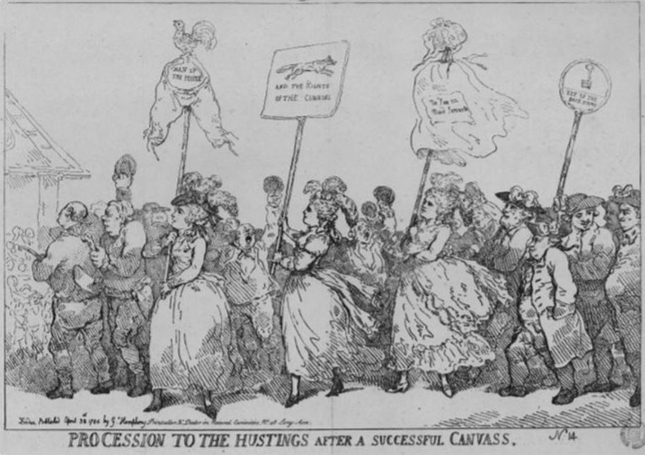 Check out the marvellous illustration by Thomas Rowlandson & Augustus Charles Pugin (1808) from our Archives Centre. It depicts a crowd of men and women gathering in Covent Garden to listen to politicians running for Parliament in the Westminster election in that year. Very few…