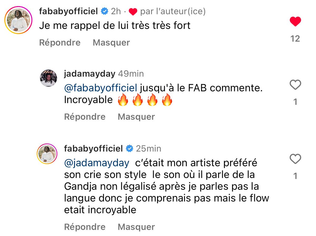J’ai fait un post sur Jénone One ( Guadeloupe ) et Fababy a commenté que c’était son artiste préféré.

Le multivers qu’on aime