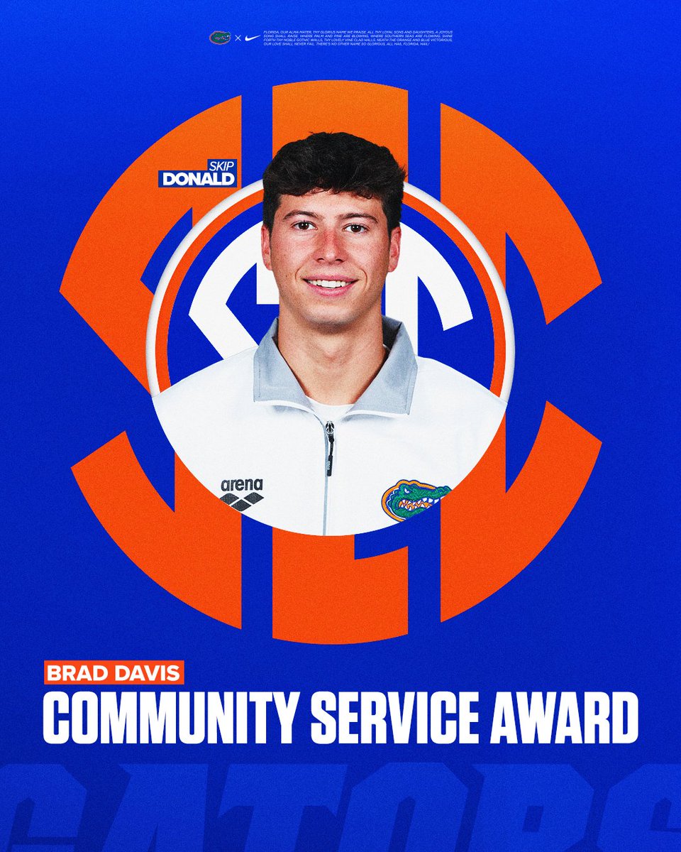 Service Skip 👏 Congratulations to Skip Donald for receiving the Brad Davis Community Service Award! 🔗: bit.ly/3Qsot1c #GoGators