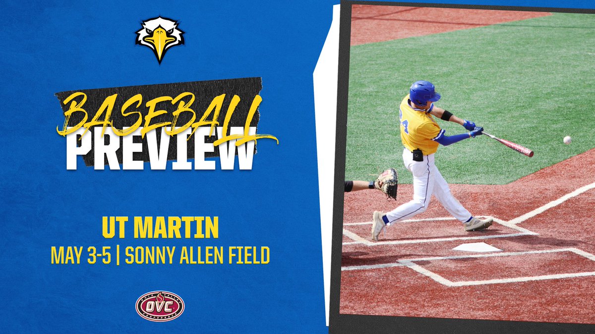 3 games vs. UT Martin are next up for @MSUEaglesBsball, as the Eagles look to continue a current 3-game winning streak. UPDATE: Please check MSUEagles.com or social media for time changes to the schedule due to weather. Preview: bit.ly/3Unyv4P #SoarHigher