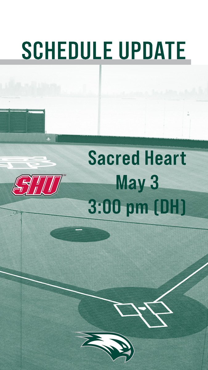 Tomorrow’s game against Sacred Heart has been changed to a doubleheader. Game two will start roughly 30 minutes after the conclusion of game one.