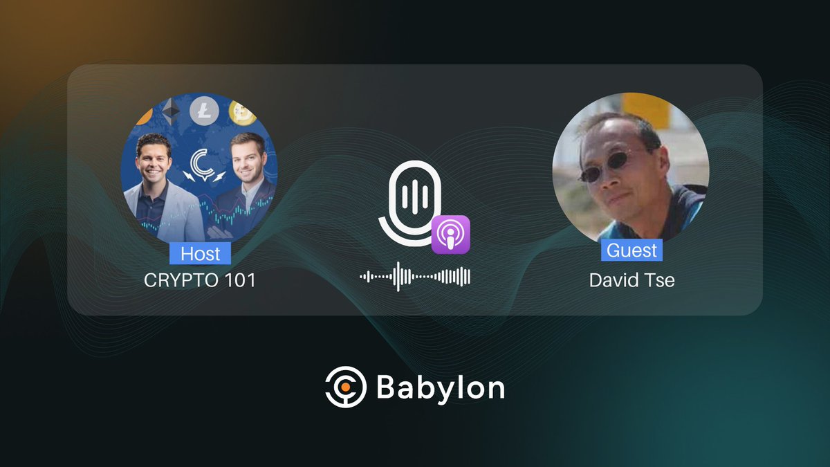 💡 Professor David Tse, our Co-Founder, discusses advanced blockchain technologies in the newest episode of @CRYPTO101Pod.

👉 podcasts.apple.com/us/podcast/ep-…

🎙️Tune in as @dntse dives into Babylon's goal to leverage Bitcoin's robust security attributes to bolster the Web3 space, making