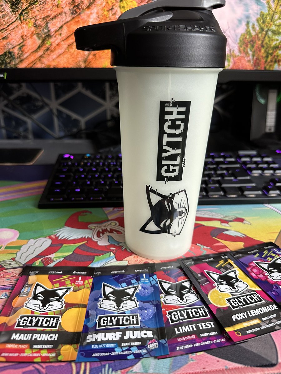 Awesome little care package from @GLYTCHEnergy Thank you guys 💜 This new shaker is amazing and I can’t wait to check out these flavours! Was desperately hoping for a serving of “Skill issue” would love to check out the @ghostsoftabor flavour! #energy #vr #glytch