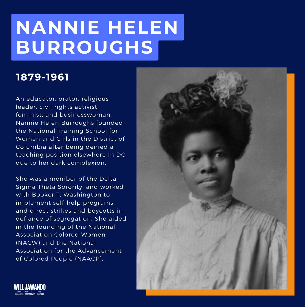 On today, her birthday, we celebrate the greatness of hometown role model Nannie Helen Burroughs. Learn more about her: blogs.loc.gov/inside_adams/2…