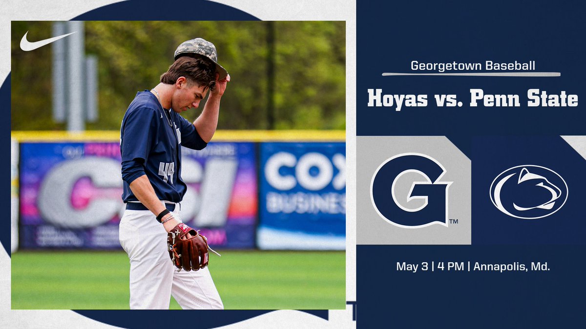 🚨HOYA NATION🚨 Hoyas host Penn State tomorrow at 4 p.m. Game will be played at Terwilliger Brothers Field at Max Bishop Stadium in Annapolis, Md. More information will be available on GUHoyas.com #HoyaSaxa | #Team154