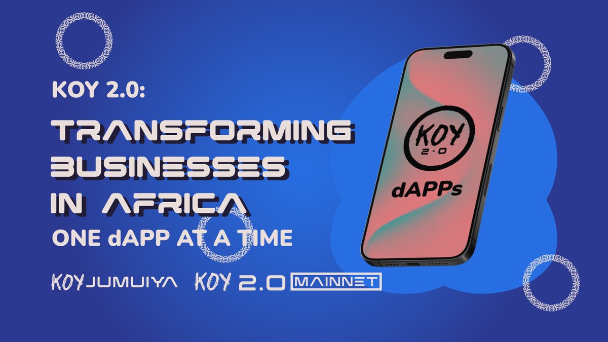 KOY 2.0: Africa's first Decentralization-as-a-Service (DaaS) Provider🚀

In this thread, discover how deploying dApps on this innovative platform can transform business operations and drive sustainable growth in the energy industry, both in Africa and beyond!

#KOYv2 $KOYN