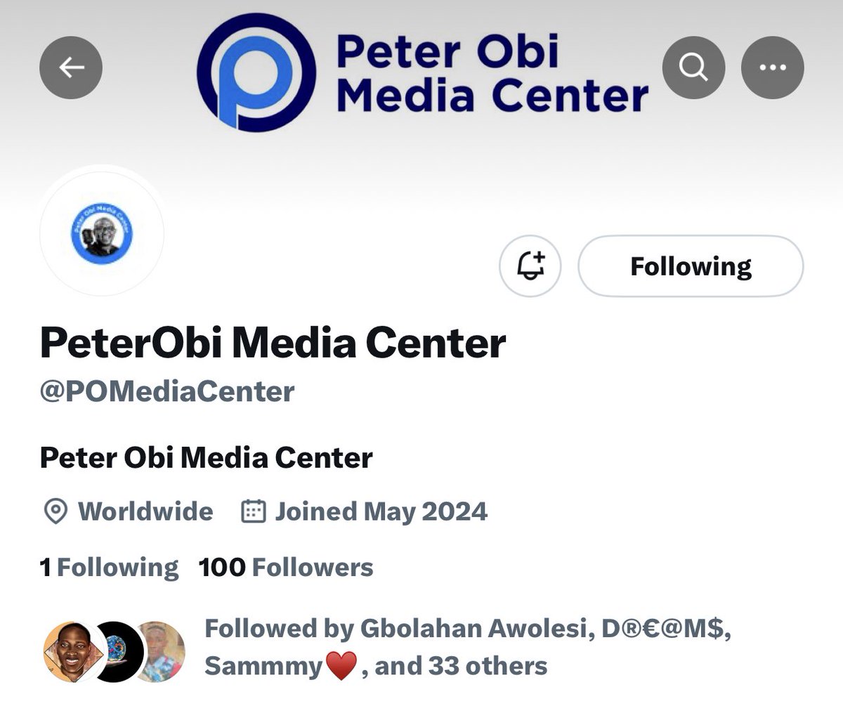 This is PO' media handle 

Oya on a followership level 

@POMediaCenter