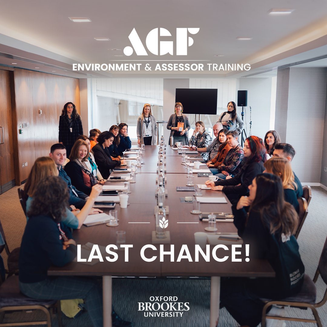 Hurry! It's your last chance to apply for our upcoming AGF Assessor Training programme on May 9th and 10th, hosted by Oxford Brookes University. 🌍 For more information, contact: teresa@agreenerfuture.com Apply now before it's too late: 👉zurl.co/VHG0 #AGFtraining