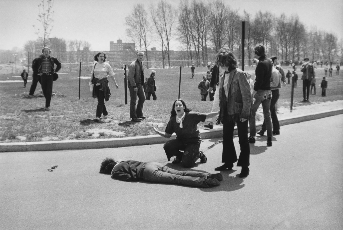 John Filo's haunting photo from the Kent State massacre on May 4, 1970, has never been more relevant. 

Angry student protestors confronted Filo, demanding to know why he was taking pictures, screaming, “What kind of a pig are you?”

Filo responded, “No one’s going to believe…