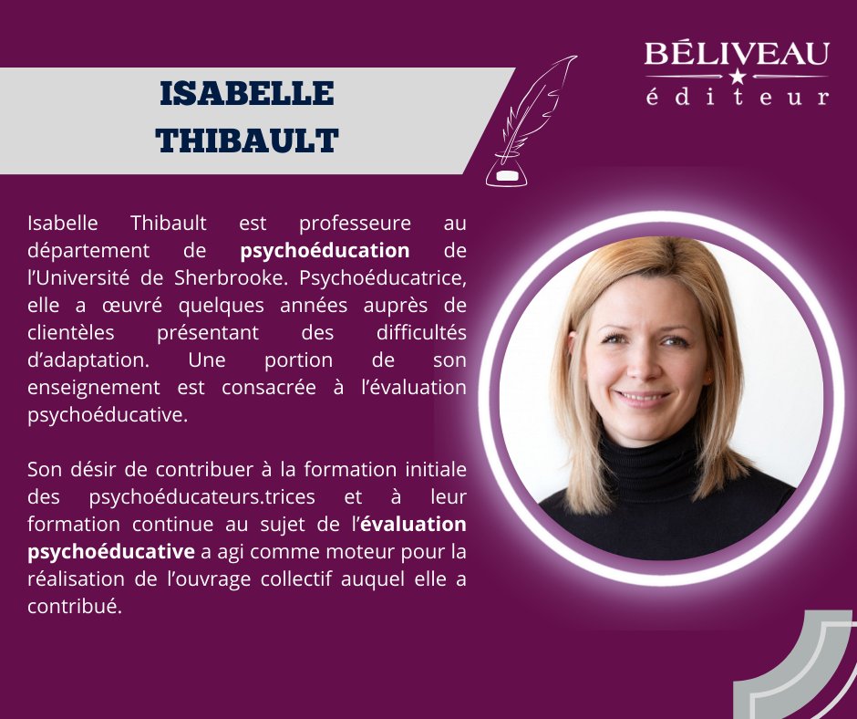 #AuteursExtraordinaires Avez-vous envie de découvrir un excellent livre de psychoéducation? Découvrez Isabelle Thibault!

#AuteursAuthentiques
#AuteursQuébécois
#LivrePalpitant
#Psychoéducation