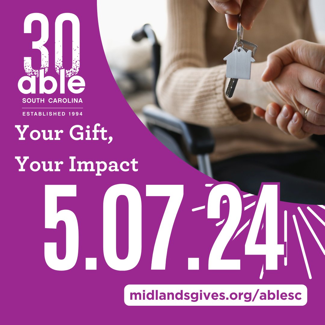 We’re celebrating 30 years of success stories in preparation for Midlands Gives (Tuesday, May 7)! Today’s story comes from our 1st decade spent equipping, educating, and advocating for the disability community: ablesouthcarolina.salsalabs.org/midlandsgives1…
#MidlandsGives