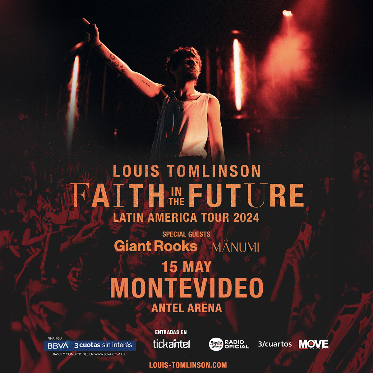 Para los más jóvenes (y no tan jóvenes)🤭

¡@Louis_Tomlinson viene a Uruguay con su gira Faith in The Future y #sorteo una entrada doble para ir a verlo!

Para participar solo tenés que comentarme cuál es tu canción favorita de él🎶

🎟️El sorteo se realizará el lunes 6/5.