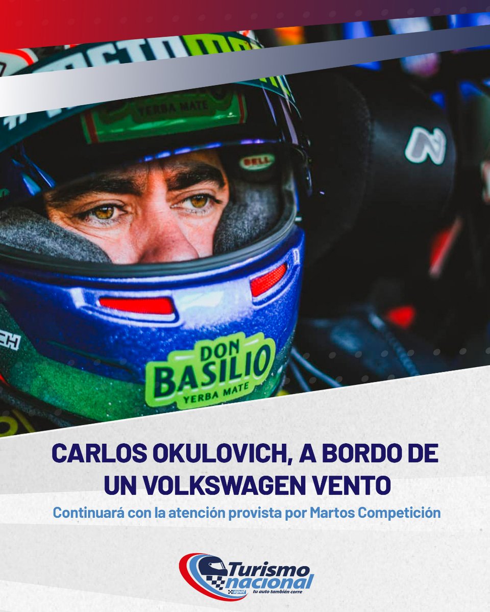 TN (@prensatn) on Twitter photo 🏁 <a href="/CarlitosOku/">Carlitos Okulovich🧉</a> competirá con un Volkswagen Vento en el #TNenTermas
#TurismoNacional 🚗💨
🖱️ tinyurl.com/2mjmksaz 🏁 <a href="/CarlitosOku/">Carlitos Okulovich🧉</a> competirá con un Volkswagen Vento en el #TNenTermas
#TurismoNacional 🚗💨
🖱️ tinyurl.com/2mjmksaz