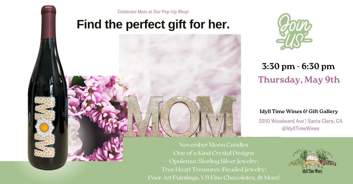 JoanJPGraphics's tweet image. This year treat mom like the queen she is! 👑 Level up your gift game with boutique wines and gifts at Idyll Time Wine&apos;s Pop-up! Choose something that she&apos;ll adore, and make Mom feel loved and appreciated. ❤️ Because Mom deserves nothing less than EXTRAORDINARY! #CelebrateMom🥂