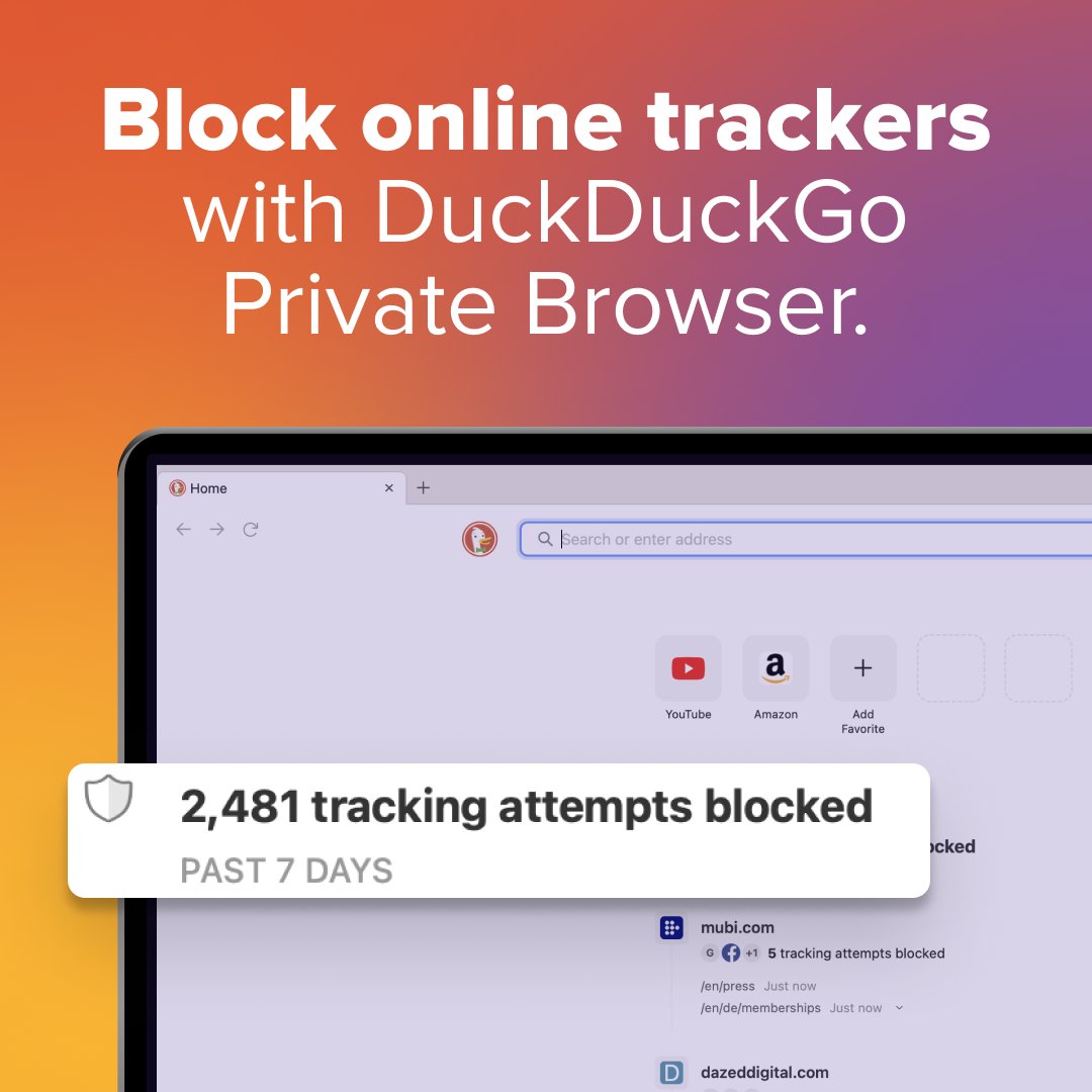 Google isn’t all it's quacked up to be. We make alternatives to Google search and Chrome that don’t track you & help to block other companies from tracking you.   Switching is fast, easy, and free! Download: duckduckgo.com/_x