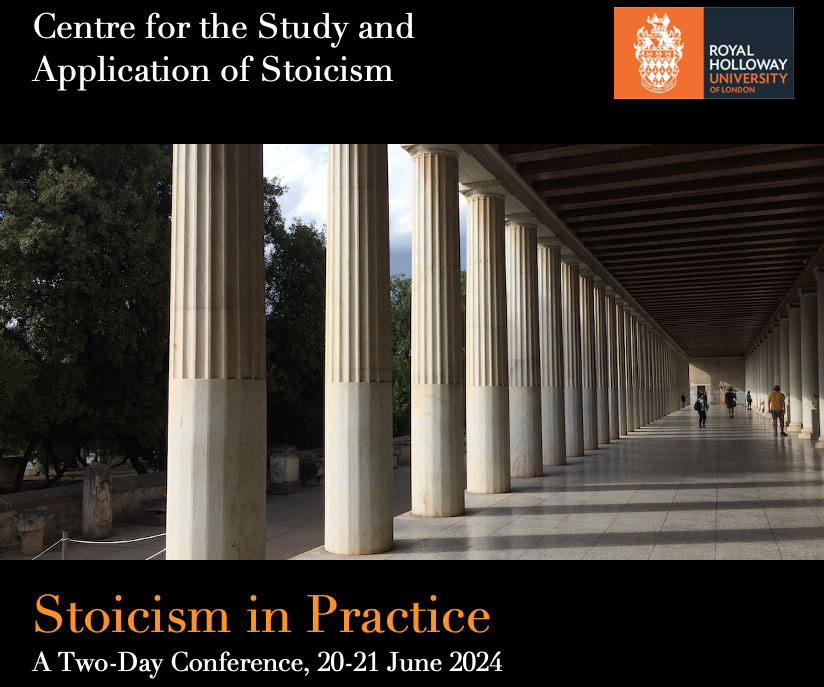 Upcoming conference: Stoicism in Practice, 20-21 June, London. Full schedule now available via tinyurl.com/csasrhul