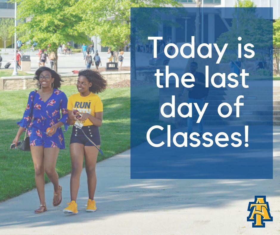 🎉 Classes are officially done, @ncatsuaggies! 📚 Now it's time to gear up for finals! Need extra support? Head to the @ncatcae for top-notch tutoring. Let's ace those exams together! 💪💼 #FinalsPrep #NCAT #StudySmart #StudentLife