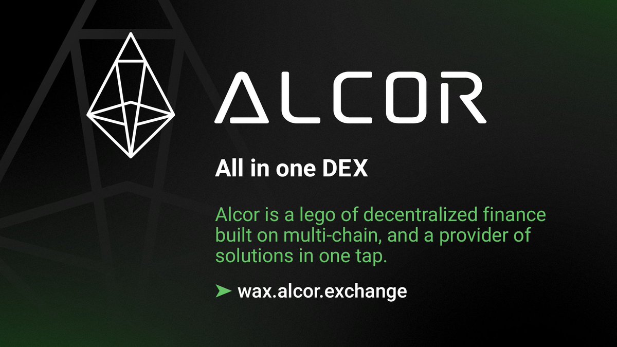 🪙 Alcor: Your Gateway to WAX Ecosystem Tokens! Explore @alcorexchange, a #DEX on the WAX! Whether you're powering up your gaming w/ essential tokens or diving into the excitement of #memecoins, Alcor connects you to the assets you need. 🔗wax.alcor.exchange.