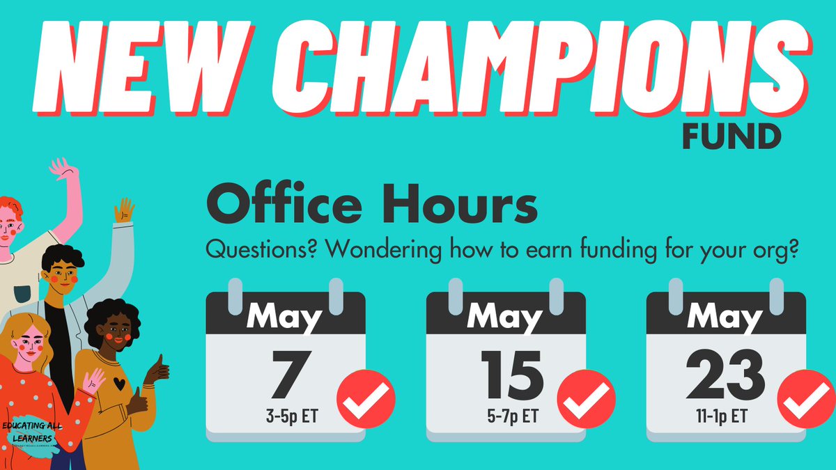 Have questions about New Champions? Join us for office hours! educatingalllearners.org/new-champions/