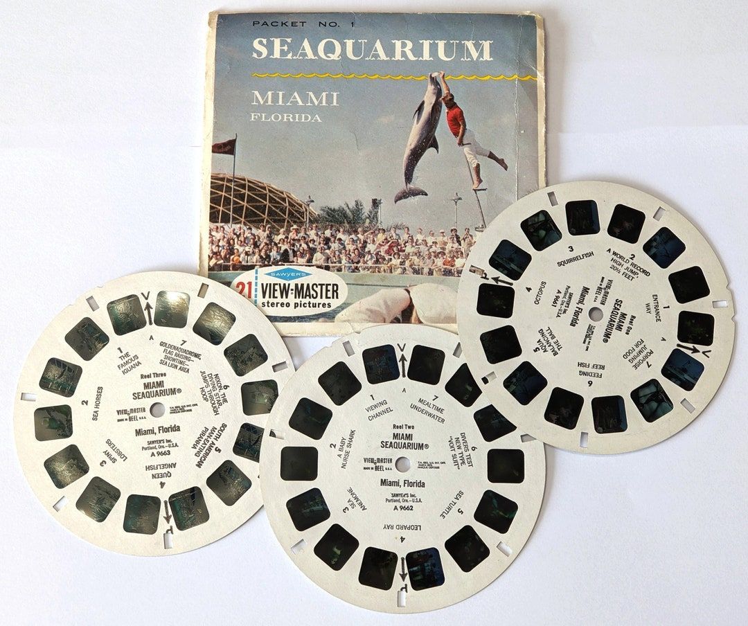 Miami SEAQUARIUM ViewMaster 3 REEL SET Packet Number 1 with envelope by COINeredShop etsy.me/42eLSb6 via @Etsy