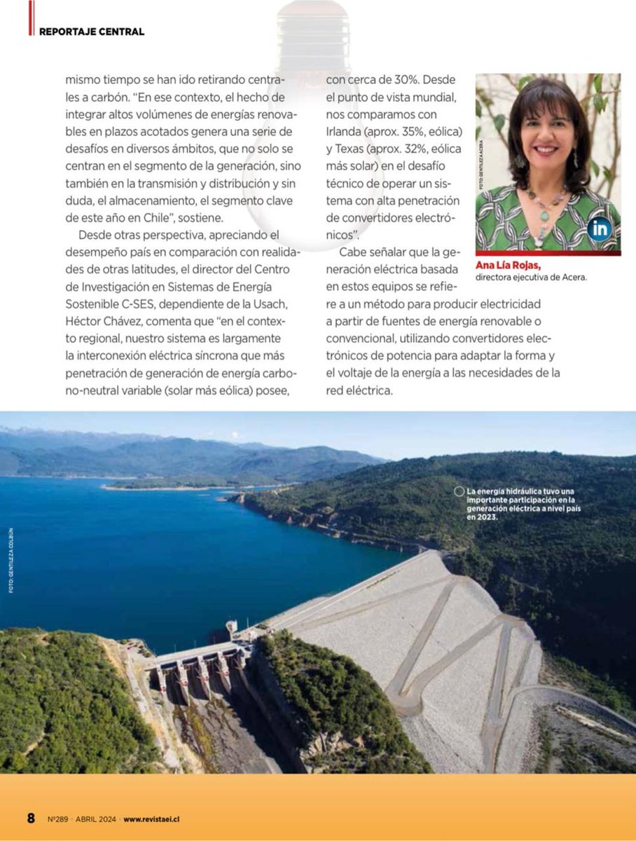 Nuestra Directora Ejecutiva, @analiaenergia, compartió su visión en el reportaje central de la última edición de Revista Electricidad, sobre la generación eléctrica de 2023 y las proyecciones para este año en cuanto al avance de la transición energética en el país. Leélo aquí👇🏻