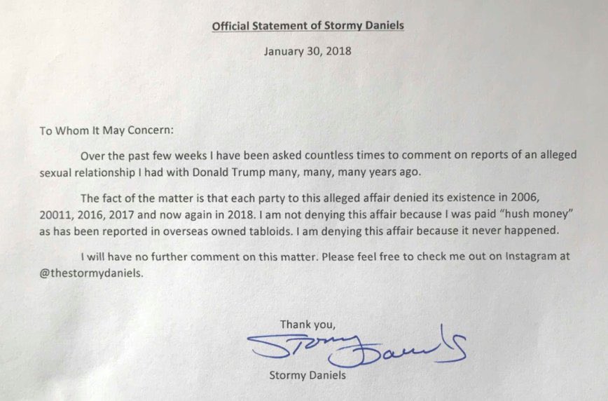 JUST IN: Keith Richardson, the lawyer for Stormy Daniels, is making a fool of himself and this case on the stand. He was questioned about the 2018 letter he wrote for Daniels in which they denied any romantic affair ever happening. “ In the statement I said Daniels never had