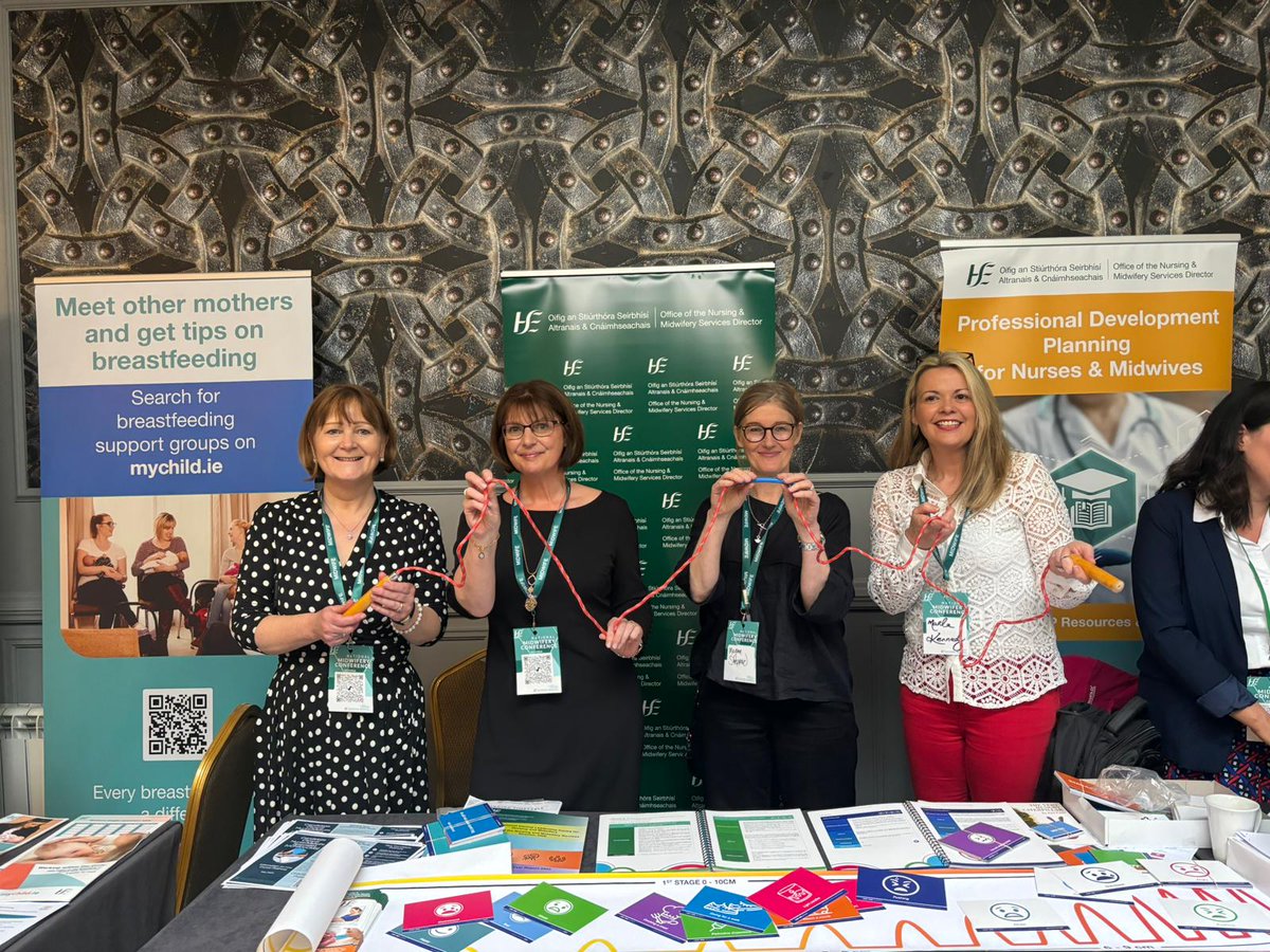 We were delighted to promote the HSE National Education Programme for Antenatal Educators today! #IDM2024 Pictured is Margaret Quigley, National Lead Midwife, with facilitators of the inaugural programme. Hazel Cazzini, Megan Shepherd and Marla Kennedy.