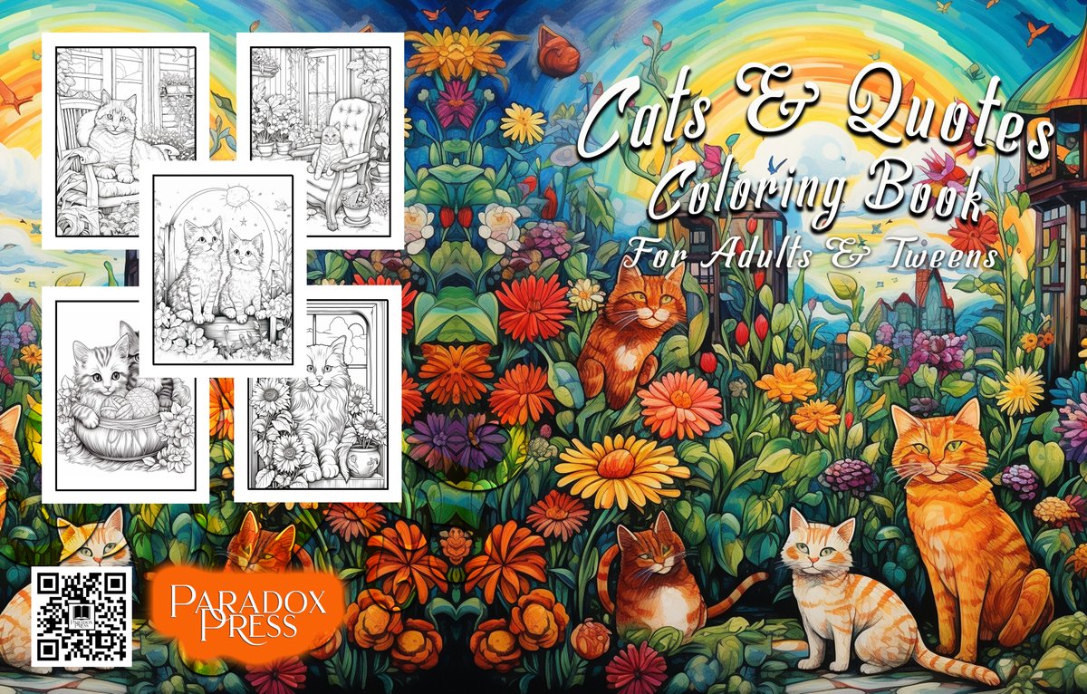 #Cats & #Quotes #Coloring Book: For Adults & Tweens. A coloring style for everyone. Ideal gift idea amzn.to/4b2P78C