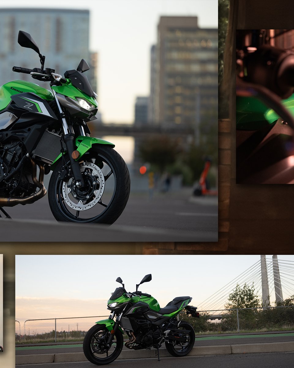 A bike can't have Z in its name if it doesn't have style in its game! 💪 😤 💪 The all-new #Z500 supernaked's bodywork is undeniably #Kawasaki Z with unapologetically aggressive lines and a strong, sharp silhouette. #AllEyesOneYou #GoodTimes