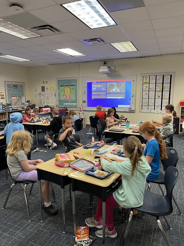 ElementarySalem's tweet photo. NSES 2nd grade students had lunch with an astronaut today through a live online session.  They were able to submit questions and several of theirs were read on air and answered!  How exciting! https://t.co/mz1ZxELg25