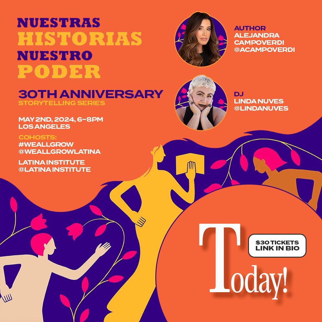 📣 TODAY’S THE DAY! Join us for our 30th anniversary celebration today in L.A.! This is going to be a beautiful night of storytelling and music, and a chance to gather together to celebrate the work we’ve done & our fight ahead. Learn more & RSVP at eventbrite.com/e/nuestras-his…