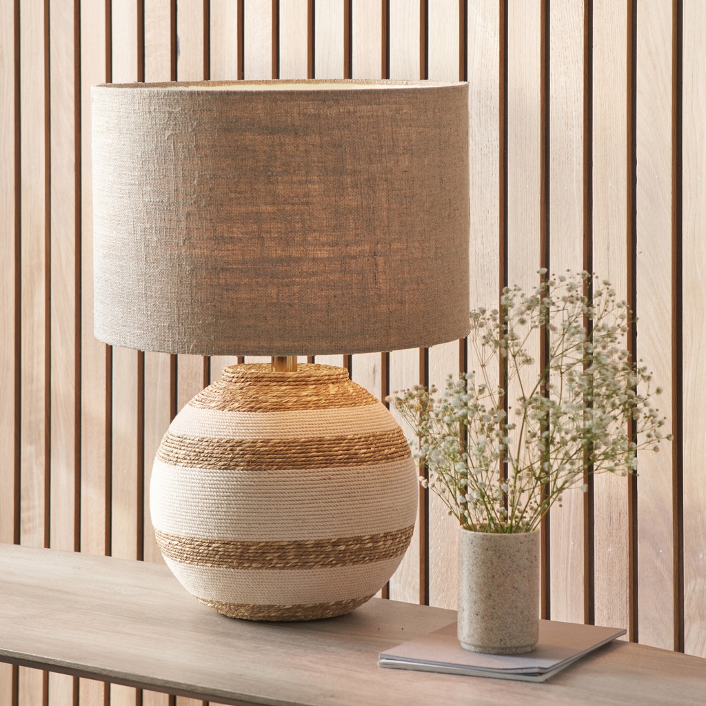 Meet the Reyna, a NEW addition this Spring to our lighting collection. Here we have styled this beautiful lamp base with our Basilan Grey Linen Cylinder Shade, which colour shade would you choose?