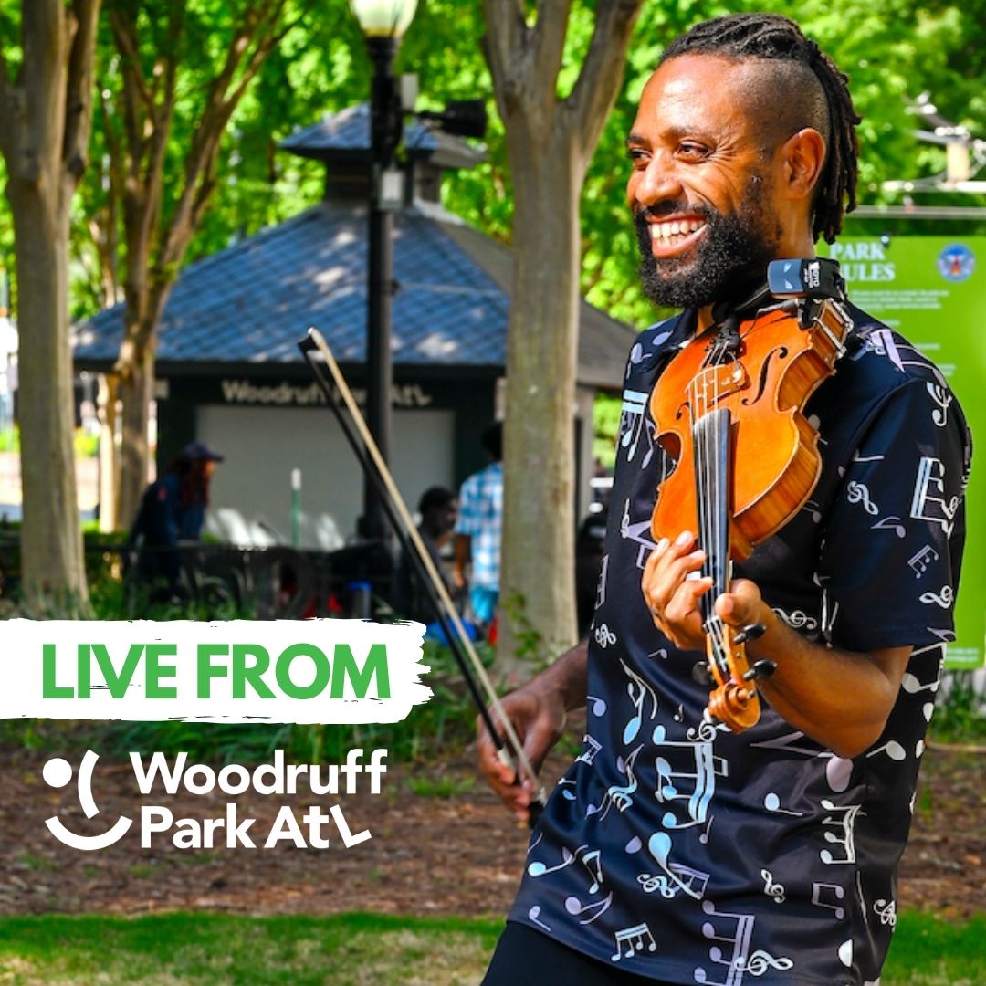 LIVE FROM WOODRUFF PARK! Free performances every Thursday from 4:30-6PM. The perfect after-work activity 🎻 Come hang with us!