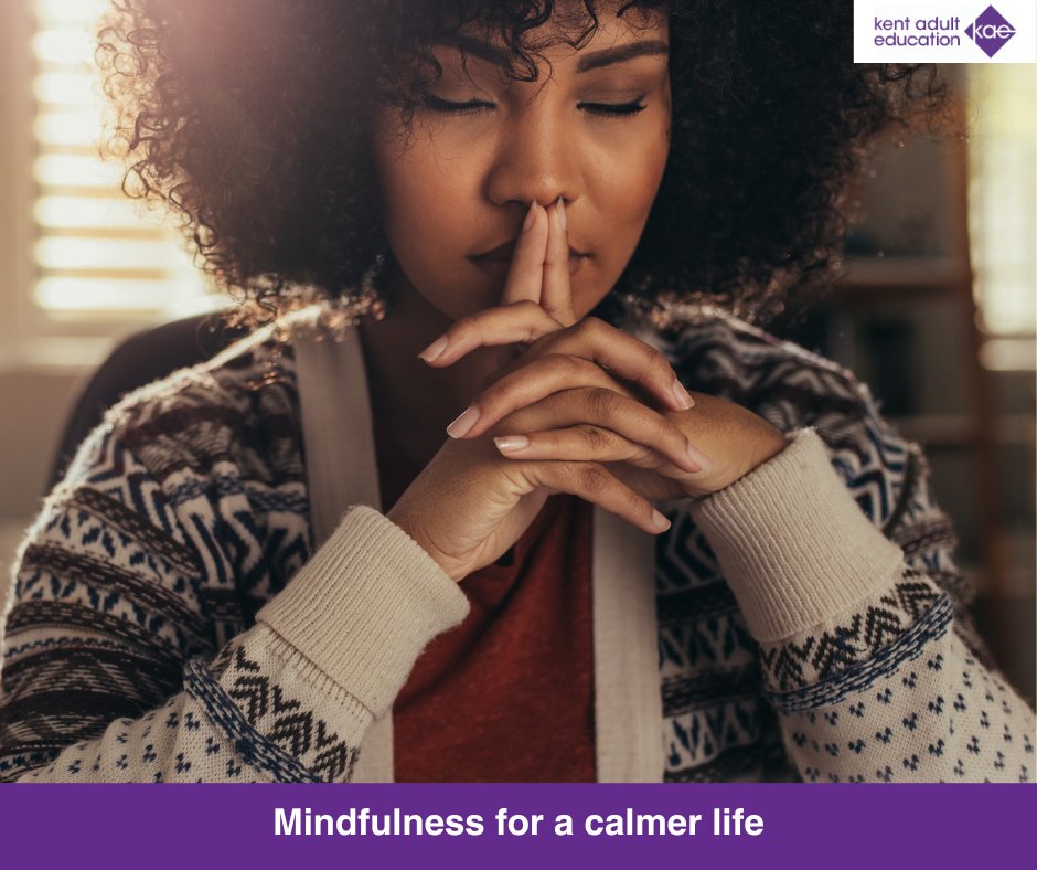 Take care of your stress and anxiety with techniques learnt on our Mindfulness course such as how to use visualisations and affirmations to live a calmer life. Find out more and book here: ow.ly/ckA550Rm6uR #Kent #AdultEd #AdultEducation #Mindfulness