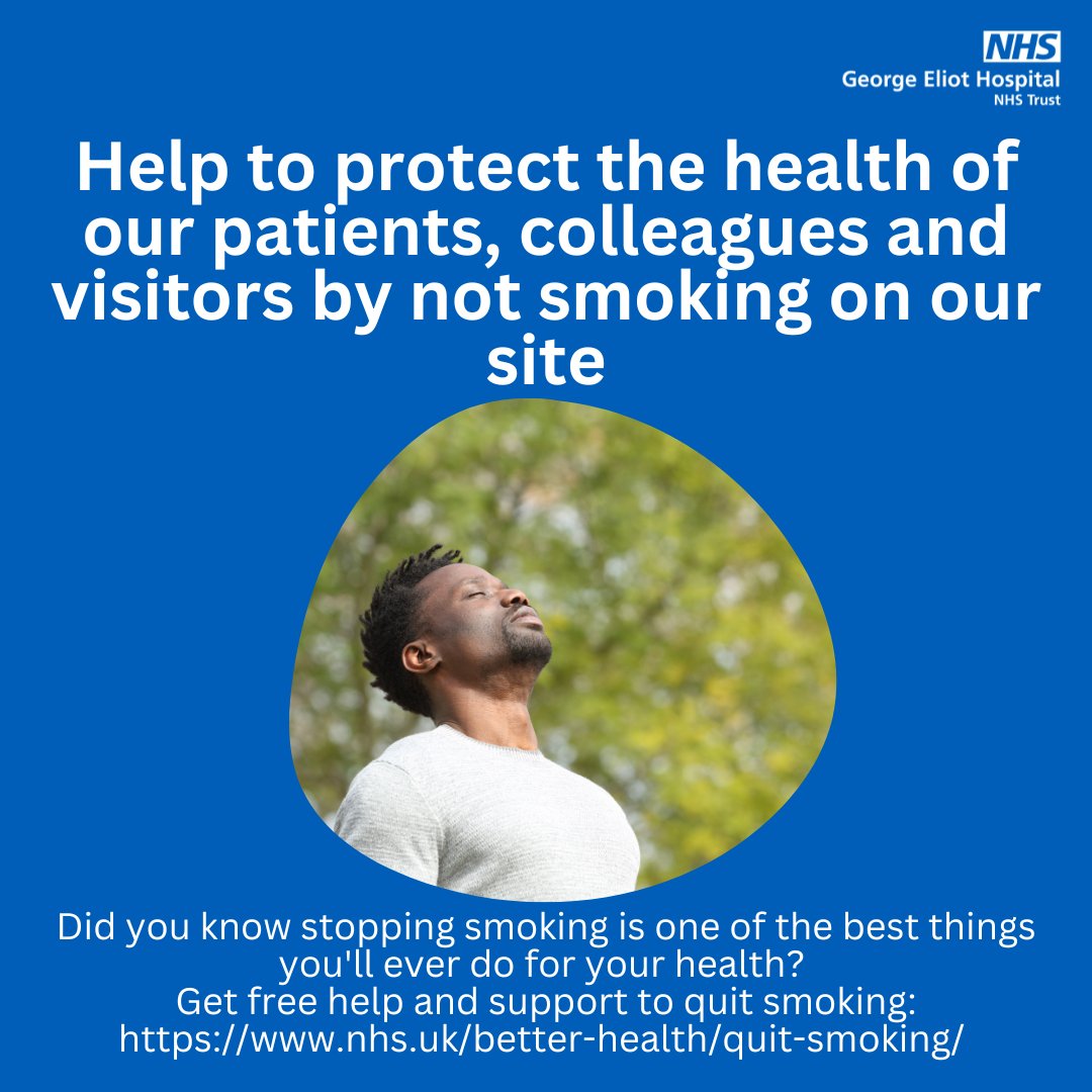 Help to protect the health of our patients, colleagues and visitors by not smoking on our site. Did you know stopping smoking is one of the best things you'll ever do for your health? Get free help and support to quit smoking: nhs.uk/better-health/…