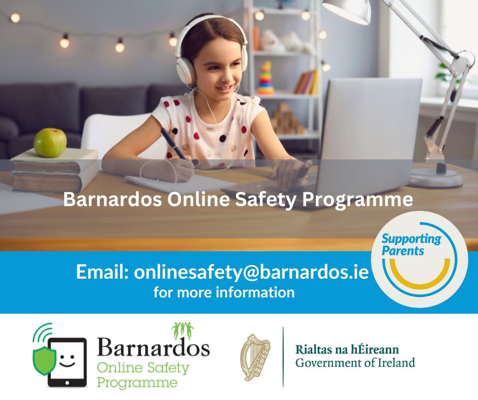 Barnardos is hosting a free public parent webinars to assist parents to create an open dialogue with their children about online safety including sexting, grooming, gaming and how to encourage digital wellbeing. When: Tuesday 7th May, 11am-12pm Where: bit.ly/3UDvM8x