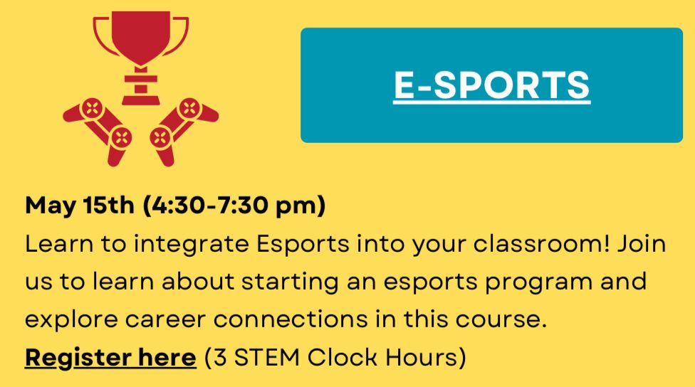 🔥Esports! #Minecraft! #MinecraftEdu! Elementary, Middle, & High School kids! 

💡Come join us for yet another FREE @washingtonea workshop with ideas & examples of ways to start your own #esportsedu program! 
buff.ly/3Wntvzu