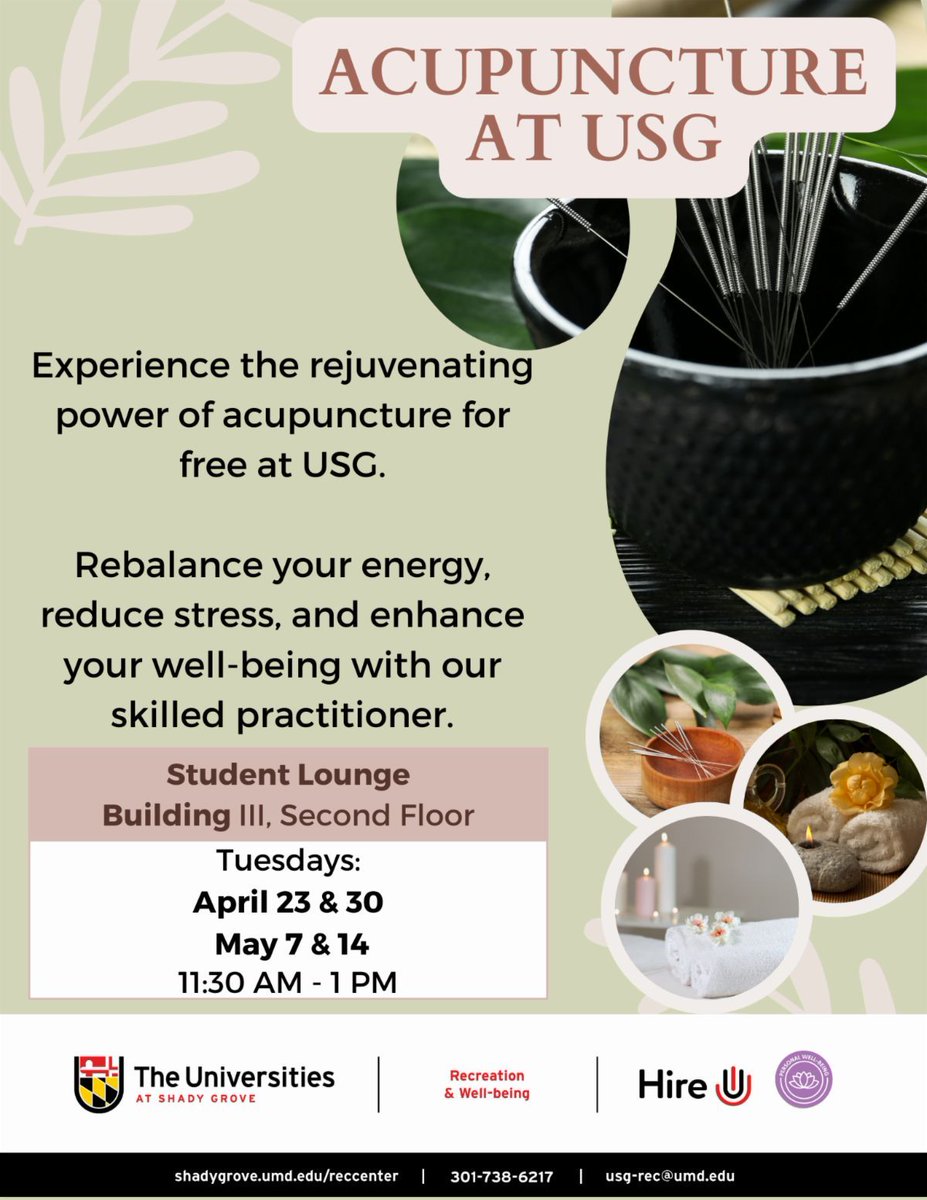 Experience the rejuvenating power of acupuncture! Rebalance your energy, reduce stress, and enhance your well-being with a skilled practitioner at USG.