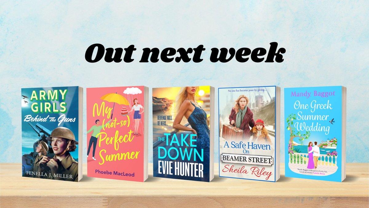 ✨ OUT NEXT WEEK ✨ All 5 of these fantastic books by @fenellawriter, @macleod_phoebe, Evie Hunter (@wendyswriter), @1sheilariley and @MandyBaggot are out next week! Pre-order your copies here: amzn.to/3xYtIvH