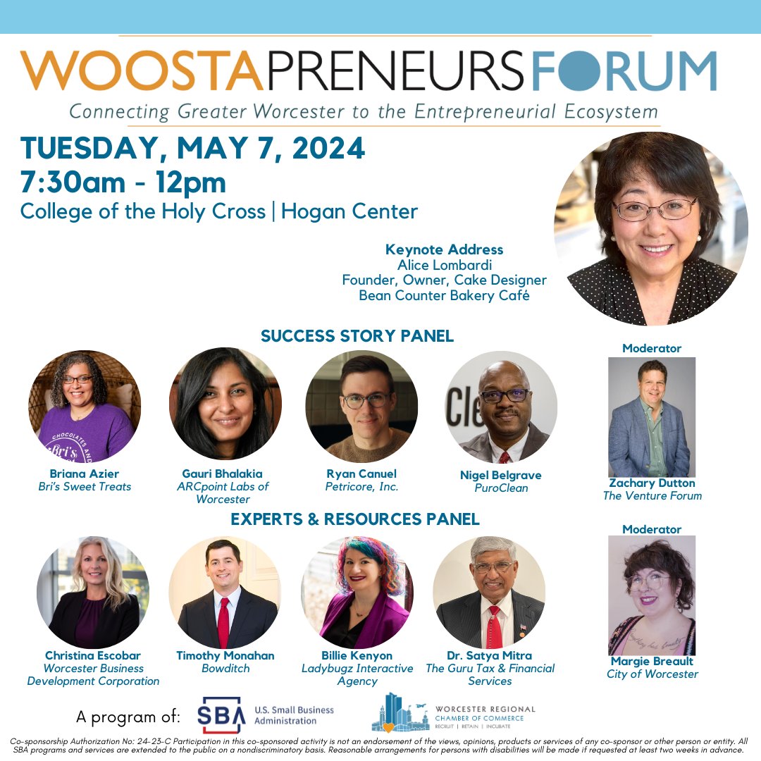 Don't miss the WoostaPreneurs Forum on Tuesday, May 7th. Representatives from our Tech-to-Market and Workforce-Development teams will be tabling at this event. Be sure to stop by and chat with them about MassCEC's amazing programs! business.worcesterchamber.org/events/details…