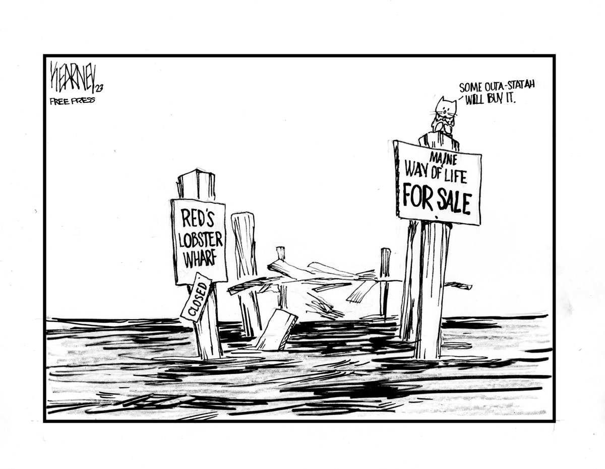 Maine fishing pier damaged in January storms put up for sale #maine #lobster #weather #cartoon