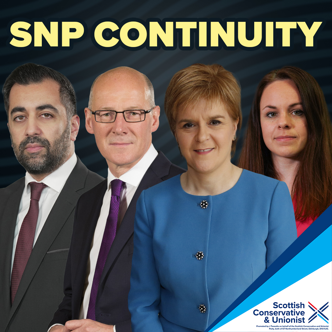 Nicola Sturgeon’s finance secretary has now backed Nicola Sturgeon’s deputy in the contest to succeed Nicola Surgeon’s health secretary as SNP leader.

This is a continuity government that will continue to campaign on independence and ignore the issues that really matter.