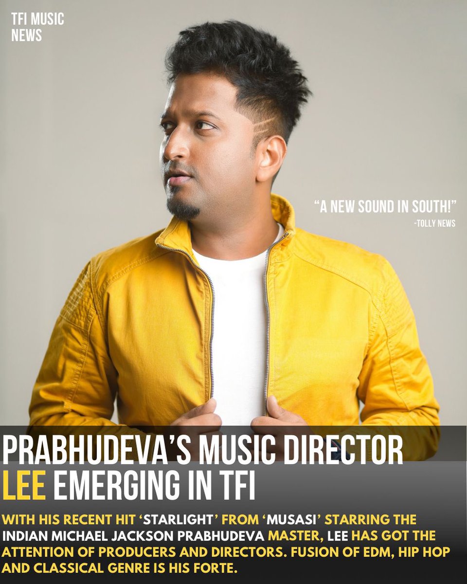 A New Sound in South! @leanderleemarty is emerging as one of the promising composers in TFI with his recent hit #Starlight✨ starring #Prabhudeva Master from #Musasi @UrsVamsiShekar @nishaleemarty